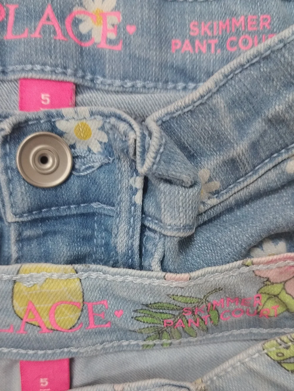 The Children's Place Light Blue Daisy & Tropical Fruit Print Shorts